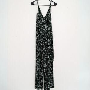 Dark Green Floral Romper Jumpsuit